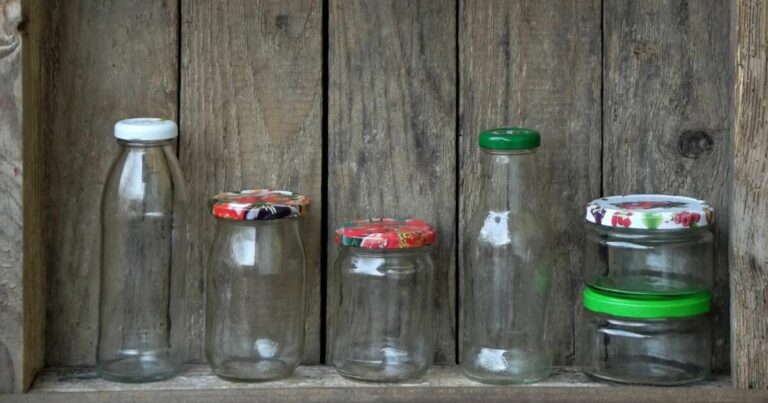 glass bottles with lids